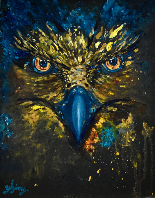 Fly By night ( Eagle) in Blue on Black